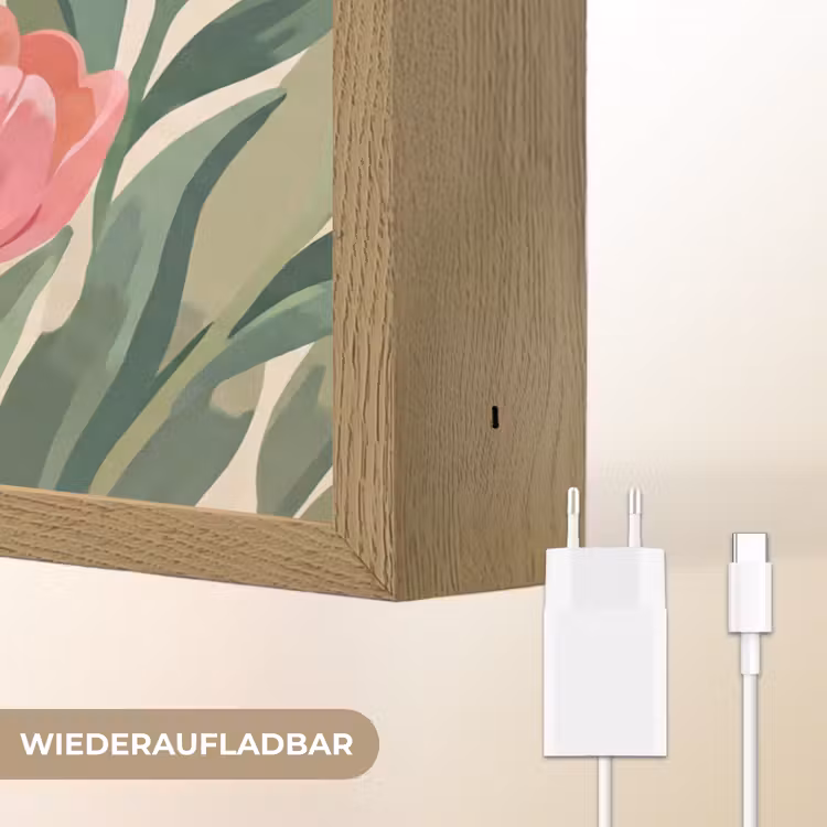 Tulpen - Abstract - Kleurrijk Light Box met batterij (Wandlamp) middel -USP_websiteoplaadbaarDE