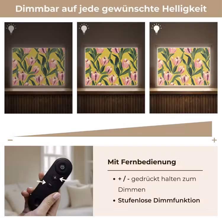 Tulpen - Botanisch - Geel Light Box met batterij (Wandlamp) middel 907 -USP_dimbaarDE