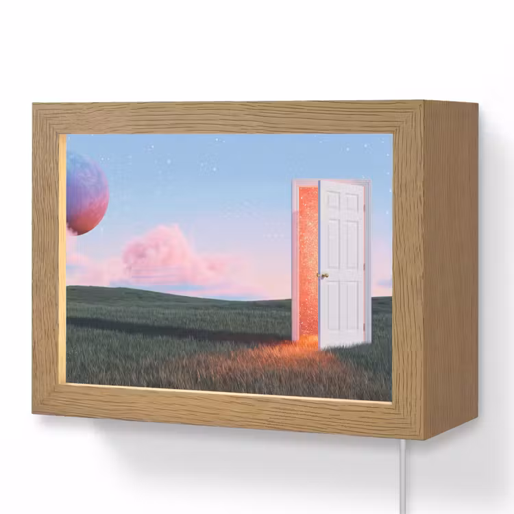 Lightbox - Wandleuchte - Tür – Fantasie – Raum - Deur - Fantasie - Ruimte Light Box met kabel (Wandlamp) klein