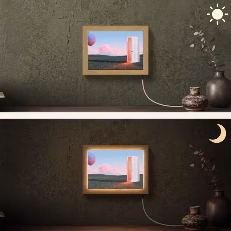 Lightbox - Wandleuchte - Tür – Fantasie – Raum - Deur - Fantasie - Ruimte Light Box met kabel (Wandlamp) klein