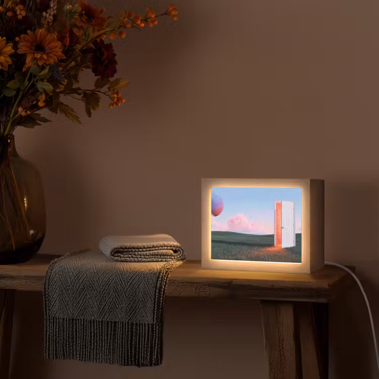 Lightbox - Wandleuchte - Tür – Fantasie – Raum - Deur - Fantasie - Ruimte Light Box met kabel (Wandlamp) klein