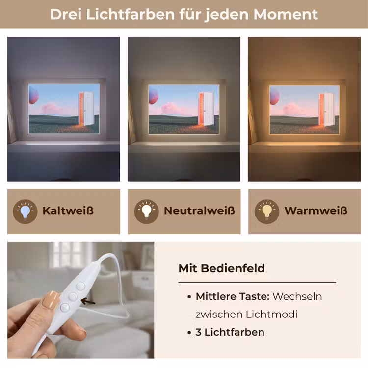 Lightbox - Wandleuchte - Tür – Fantasie – Raum - Deur - Fantasie - Ruimte Light Box met kabel (Wandlamp) klein