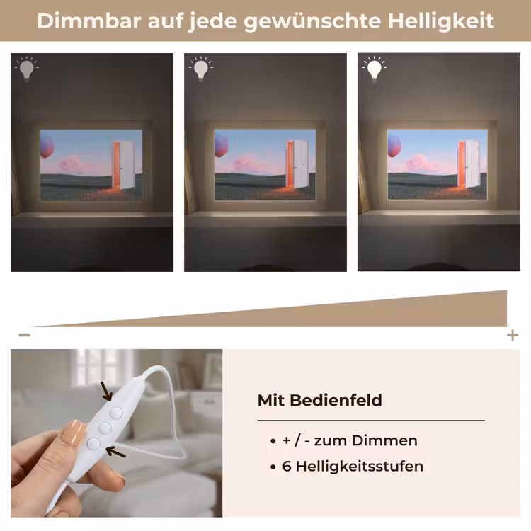 Lightbox - Wandleuchte - Tür – Fantasie – Raum - Deur - Fantasie - Ruimte Light Box met kabel (Wandlamp) klein