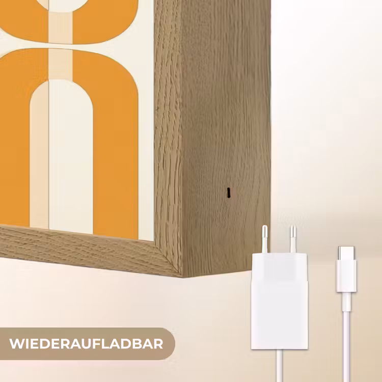 U-vorm - Retro - Oranje Light Box met batterij (Wandlamp) middel 907 -USP_websiteoplaadbaarDE