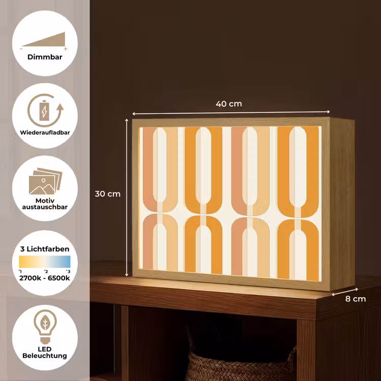 U-vorm - Retro - Oranje Light Box met batterij (Wandlamp) middel 907 -USP_websiteoverzichtDE