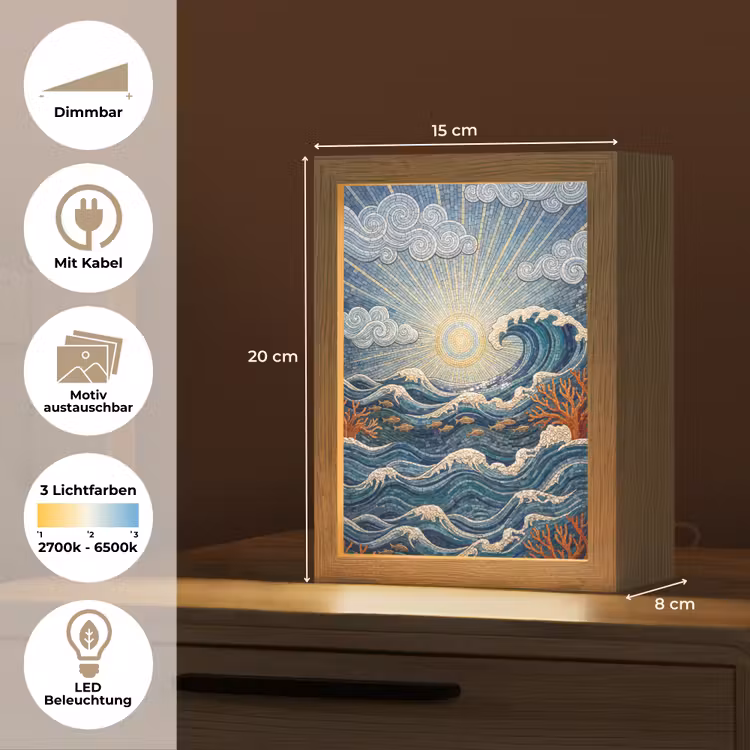 Onderwater - Koraal - Vis - Natuur - Kunst Light Box met kabel (Wandlamp) klein -USP_websiteoverzichtDE