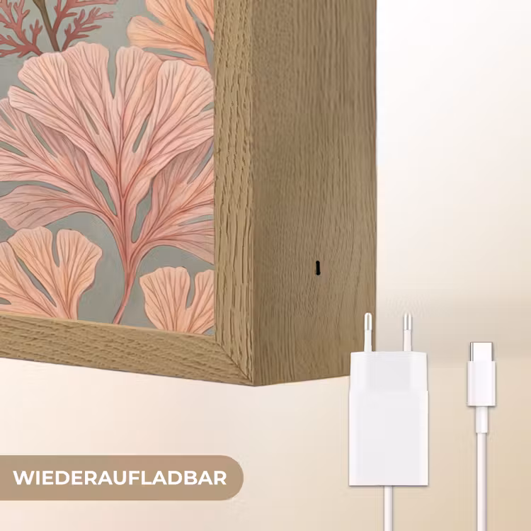 Onderwater - Planten - Vis - Vintage - Groen Light Box met batterij (Wandlamp) middel -USP_websiteoplaadbaarDE