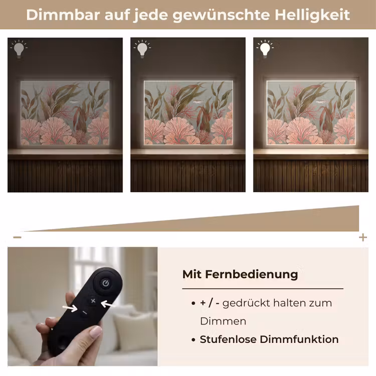 Onderwater - Planten - Vis - Vintage - Groen Light Box met batterij (Wandlamp) middel -USP_dimbaarDE