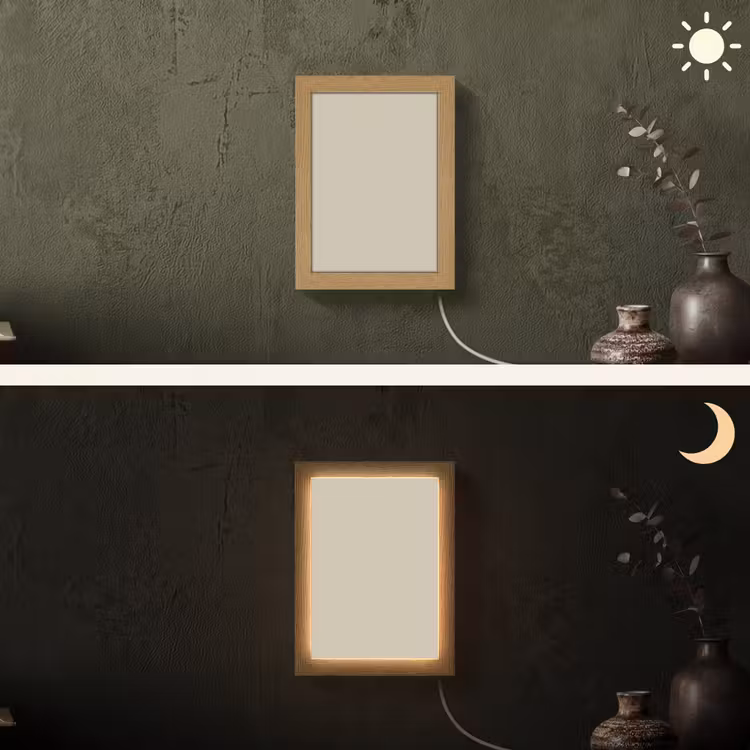 Urban - Pebble - Grijs Light Box met kabel (Wandlamp) klein 929 -sfeer3