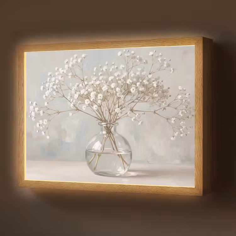 Vaas - Gipskruid - Wit Light Box met batterij (Wandlamp) middel -z3d_website