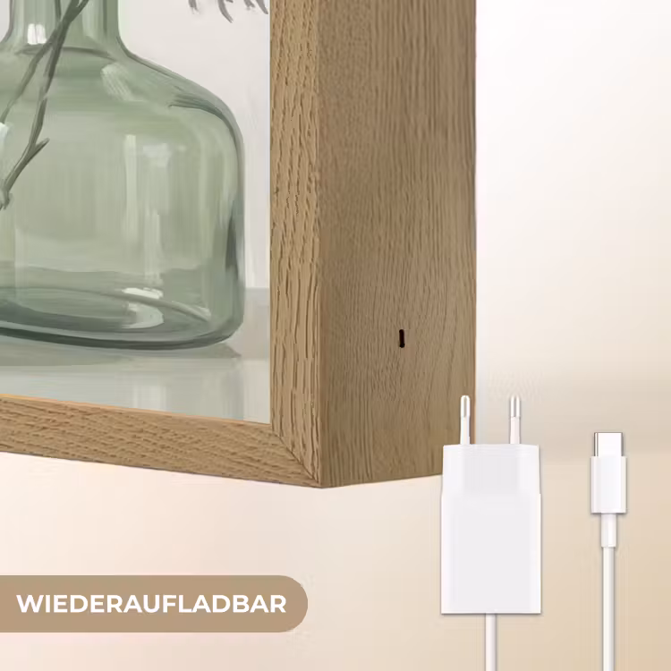 Vazen - Bladeren - Groen Light Box met batterij (Wandlamp) middel -USP_websiteoplaadbaarDE