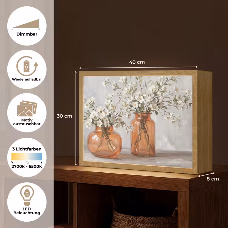 Vazen - Bloemen - Oranje Light Box met batterij (Wandlamp) middel -USP_websiteoverzichtDE