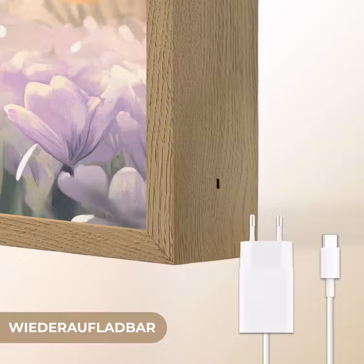 Viooltjes - bij - Zonlicht Light Box met batterij (Wandlamp) middel -USP_websiteoplaadbaarDE