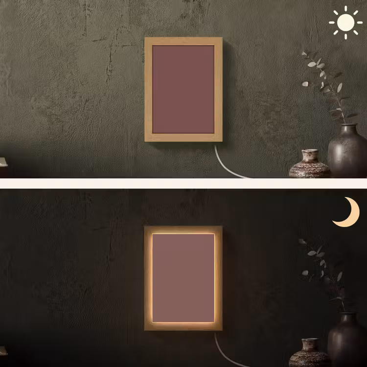 Velvet - Merlot - Rood Light Box met kabel (Wandlamp) klein 929 -sfeer3