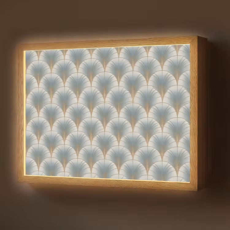 Waaier - Klassiek - Blauw Light Box met batterij (Wandlamp) middel 907 -z3d_website