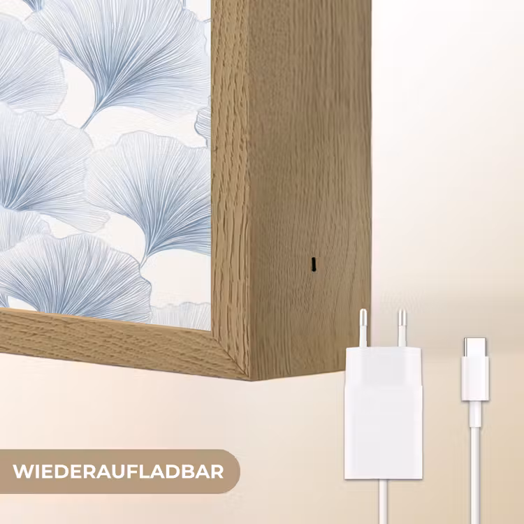 Waaier - Modern - Blauw Light Box met batterij (Wandlamp) middel 907 -USP_websiteoplaadbaarDE