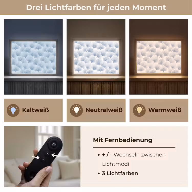 Waaier - Modern - Blauw Light Box met batterij (Wandlamp) middel 907 -USP_lichtkleurDE