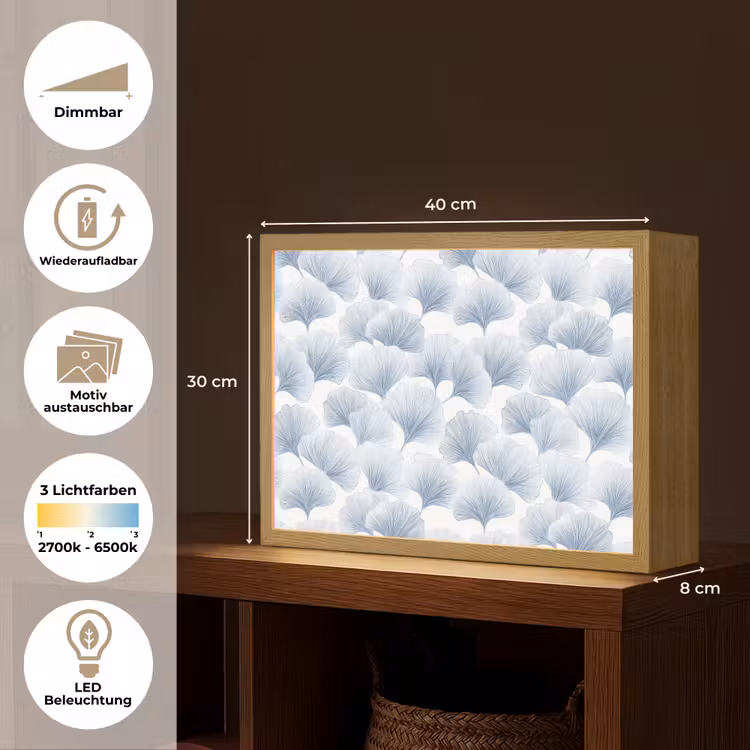 Waaier - Modern - Blauw Light Box met batterij (Wandlamp) middel 907 -USP_websiteoverzichtDE
