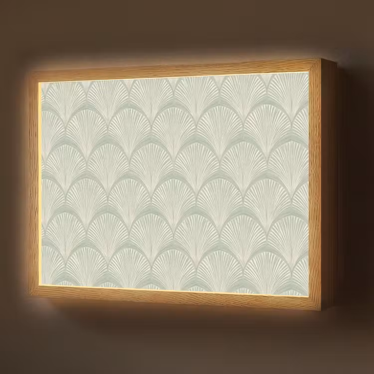 Waaiers - Patroon - Groen Light Box met batterij (Wandlamp) middel 907 -z3d_website