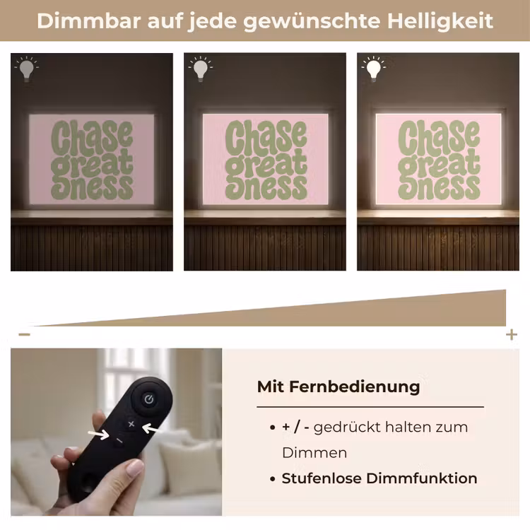 Chase greatness - Groen - Roze - Retro Light Box met batterij (Wandlamp) middel -USP_dimbaarDE
