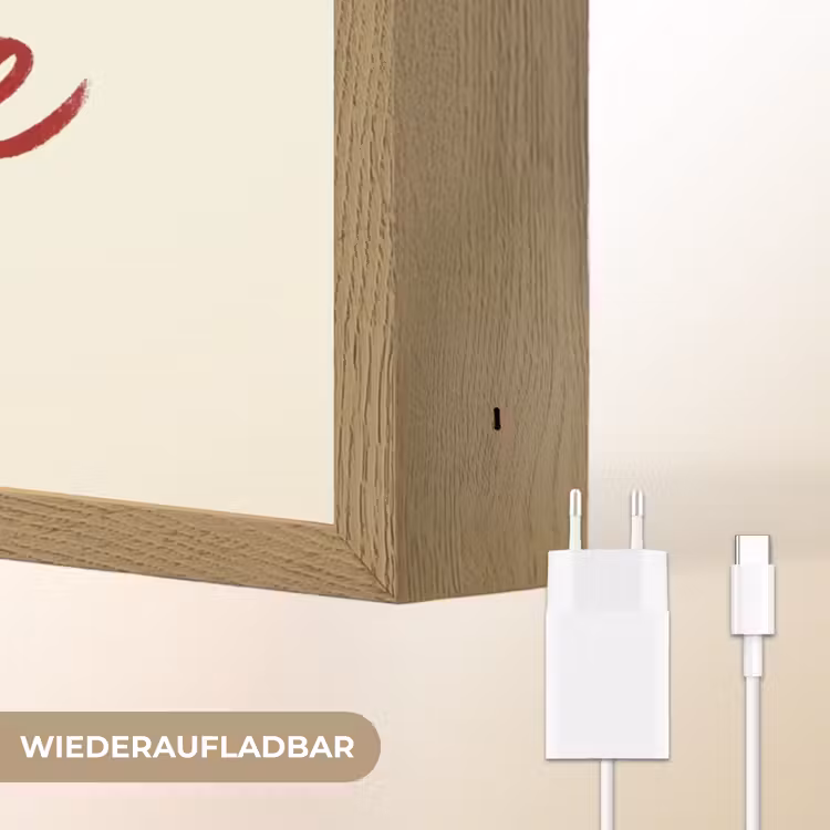 Don't lose your fire - Rood - Wit - Minimalistisch Light Box met batterij (Wandlamp) middel -USP_websiteoplaadbaarDE