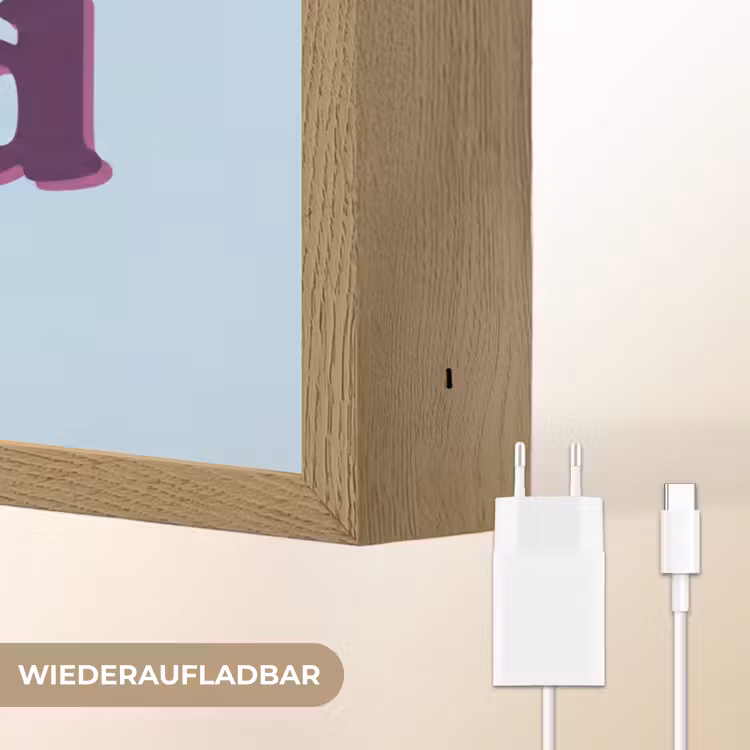 Speels - Boodschap - Blauw Light Box met batterij (Wandlamp) middel -USP_websiteoplaadbaarDE