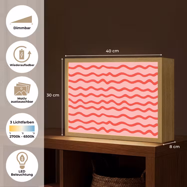 Speels - Patroon - Rood Light Box met batterij (Wandlamp) middel 907 -USP_websiteoverzichtDE