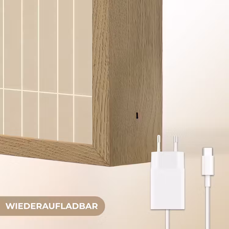 Verticaal - Wandtegel - Crème - Beige Light Box met batterij (Wandlamp) middel 907 -USP_websiteoplaadbaarDE
