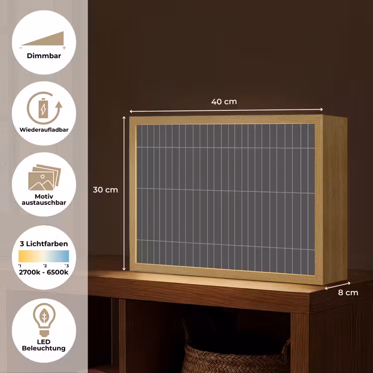 Verticaal - Wandtegel - Donkergrijs Light Box met batterij (Wandlamp) middel 907 -USP_websiteoverzichtDE