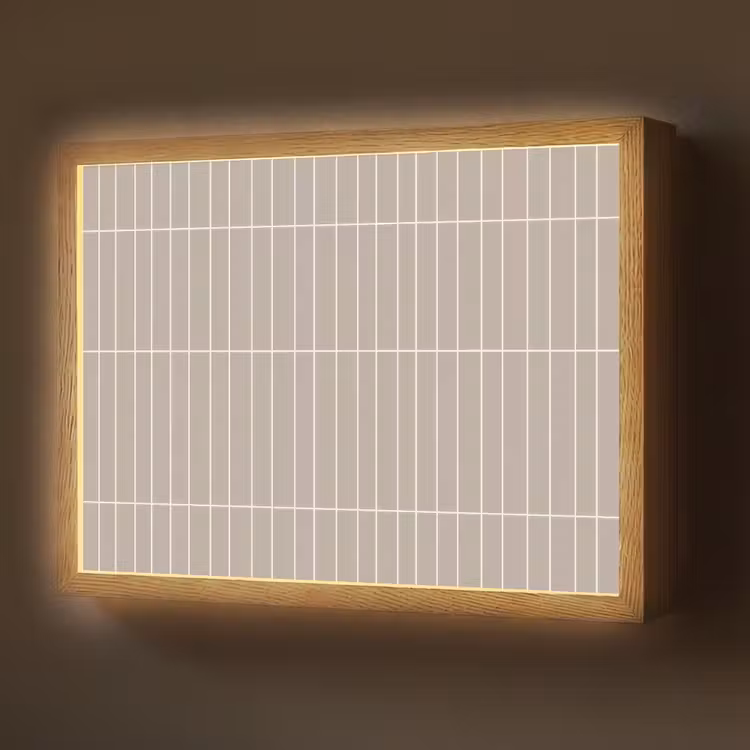Verticaal - Wandtegel - Licht Beige Light Box met batterij (Wandlamp) middel 907 -z3d_website