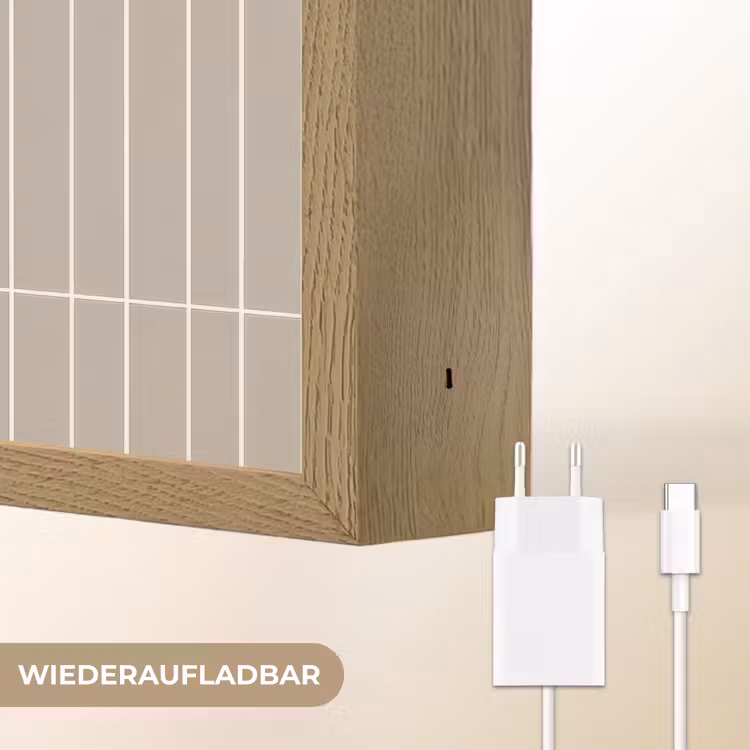 Verticaal - Wandtegel - Licht Beige Light Box met batterij (Wandlamp) middel 907 -USP_websiteoplaadbaarDE