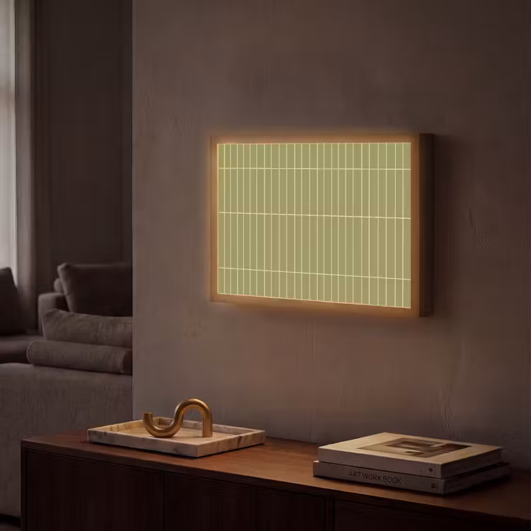 Verticaal - Wandtegel - Olijfgroen Light Box met batterij (Wandlamp) middel 907 -sfeer1