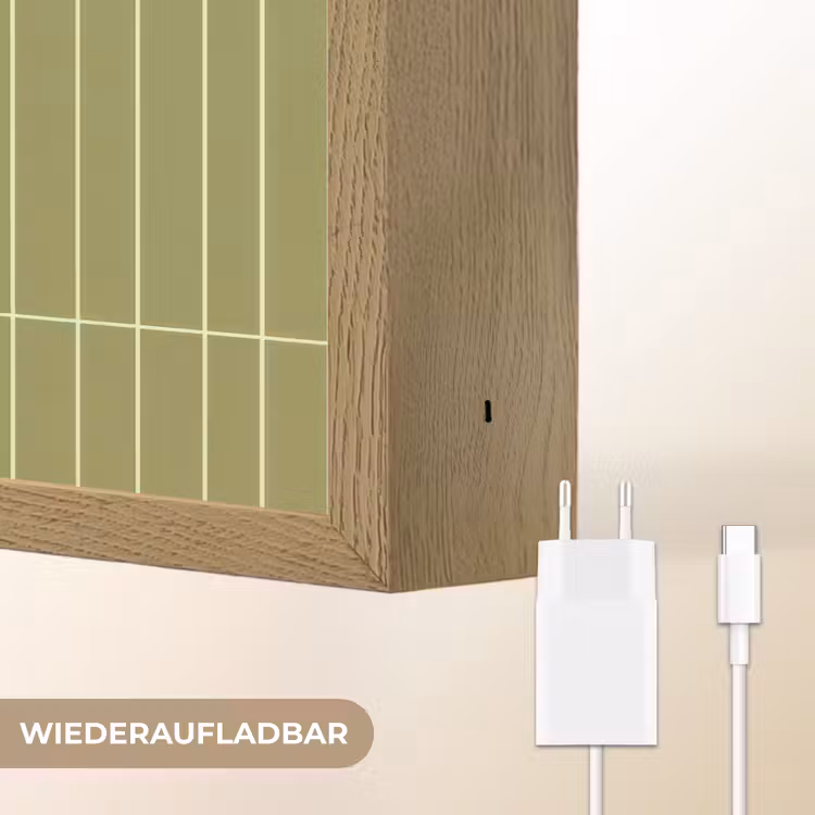 Verticaal - Wandtegel - Olijfgroen Light Box met batterij (Wandlamp) middel 907 -USP_websiteoplaadbaarDE