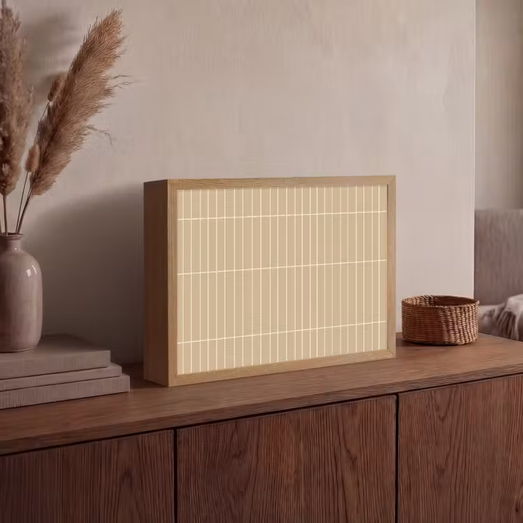 Verticaal - Wandtegel - Zand - Beige Light Box met batterij (Wandlamp) middel 907 -sfeer2