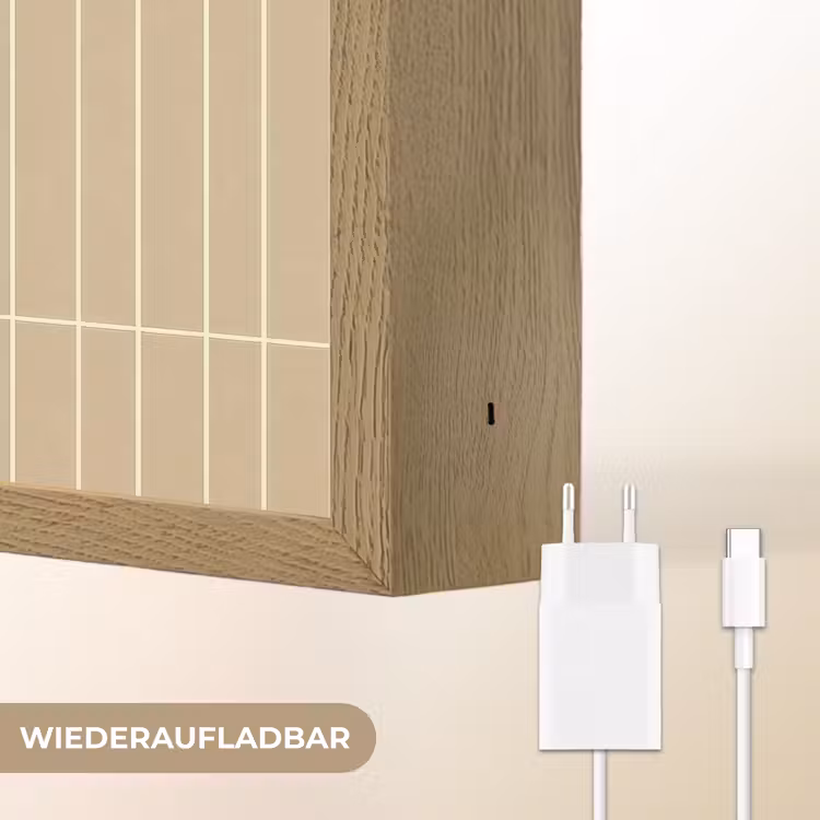 Verticaal - Wandtegel - Zand - Beige Light Box met batterij (Wandlamp) middel 907 -USP_websiteoplaadbaarDE