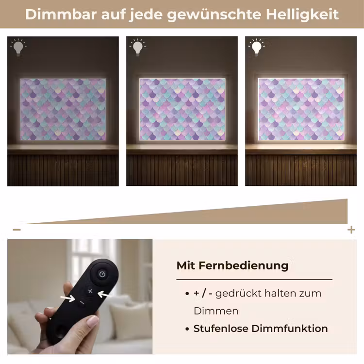 Dromerig - Zeemeermin - Pastel Light Box met batterij (Wandlamp) middel 907 -USP_dimbaarDE