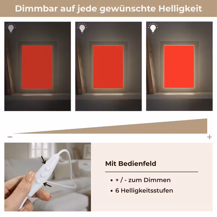Vibrant - Vermilion - Rood Light Box met kabel (Wandlamp) klein 929 -USP_dimbaarDE