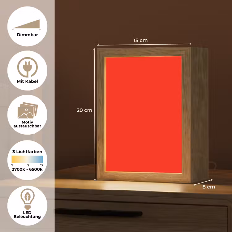 Vibrant - Vermilion - Rood Light Box met kabel (Wandlamp) klein 929 -USP_websiteoverzichtDE
