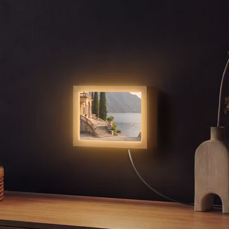 Lightbox - Wandleuchte - Villa – Wasser – Treppen - Villa - water -trappen Light Box met kabel (Wandlamp) klein
