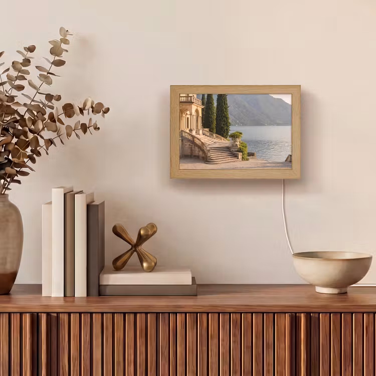 Lightbox - Wandleuchte - Villa – Wasser – Treppen - Villa - water -trappen Light Box met kabel (Wandlamp) klein