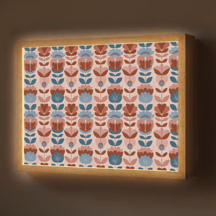 Vintage - Motief - Kleurrijk Light Box met batterij (Wandlamp) middel 907 -z3d_website