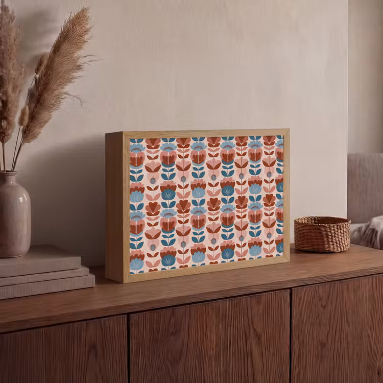 Vintage - Motief - Kleurrijk Light Box met batterij (Wandlamp) middel 907 -sfeer2