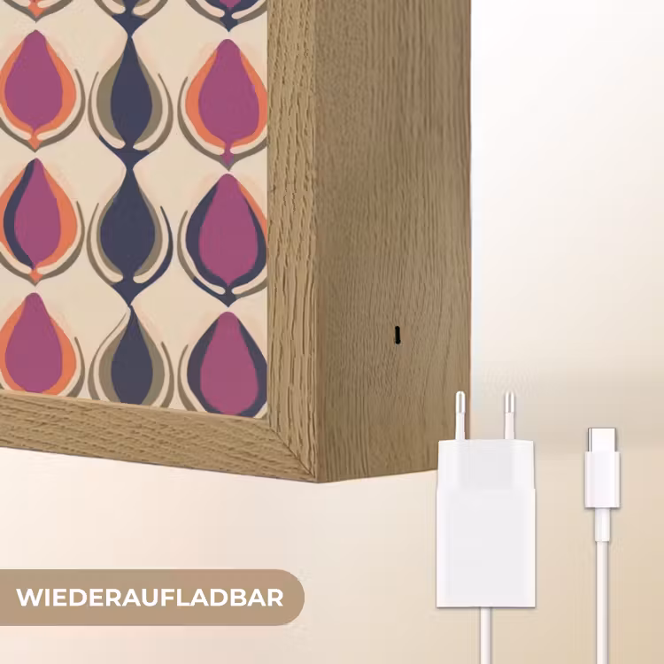 Vintage - Retro - Kleurrijk Light Box met batterij (Wandlamp) middel 907 -USP_websiteoplaadbaarDE