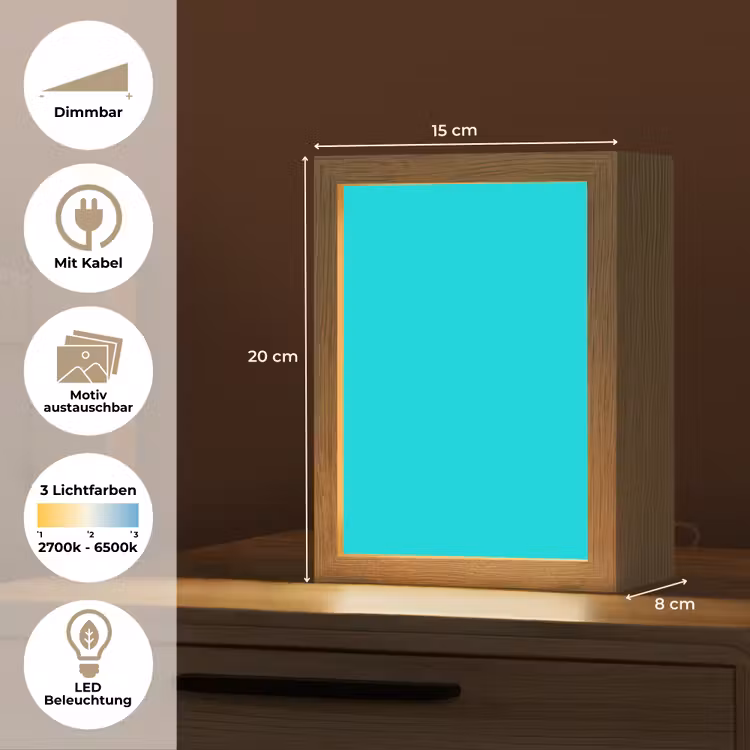 Vivid - Aquamarine - Turkoois Light Box met kabel (Wandlamp) klein 929 -USP_websiteoverzichtDE
