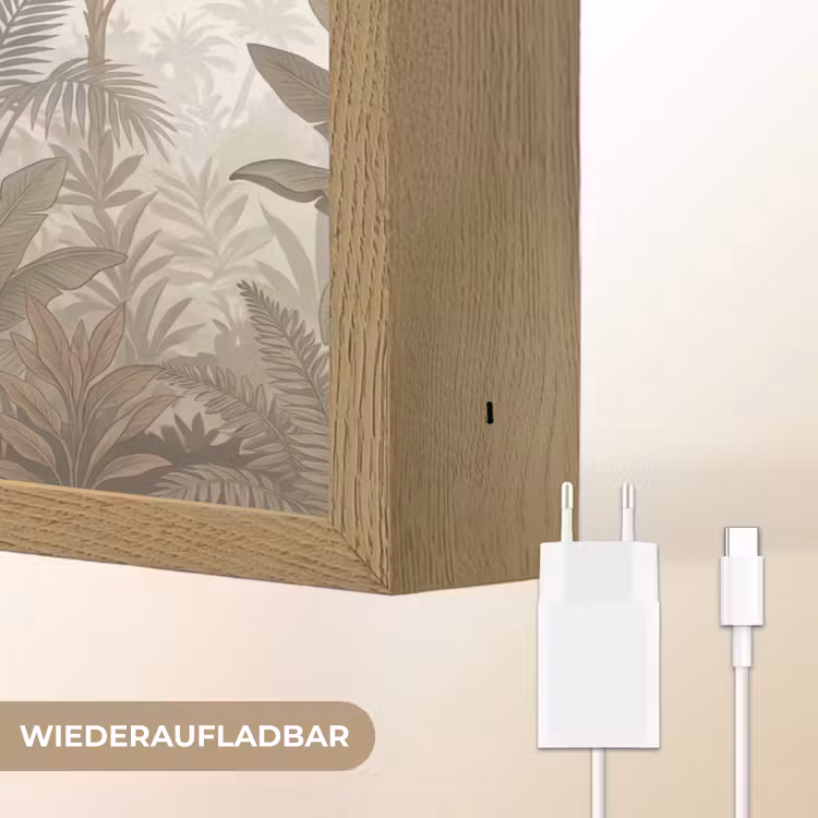 Vogel - Jungle - Tropisch - Illustratie - Groen Light Box met batterij (Wandlamp) middel -USP_websiteoplaadbaarDE