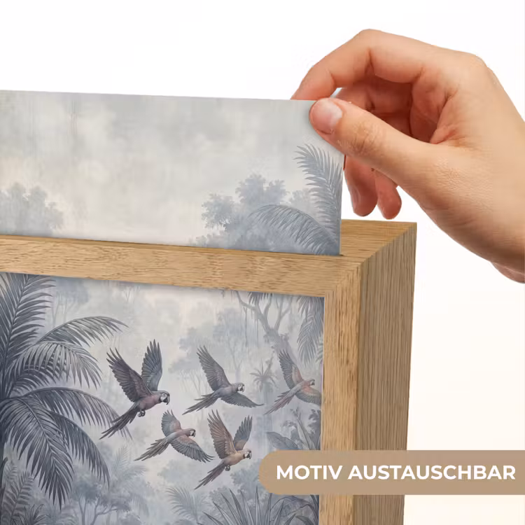 Vogel - Vliegend - Jungle - Vintage - Dieren Light Box met kabel (Wandlamp) klein -USP_websiteprintDE