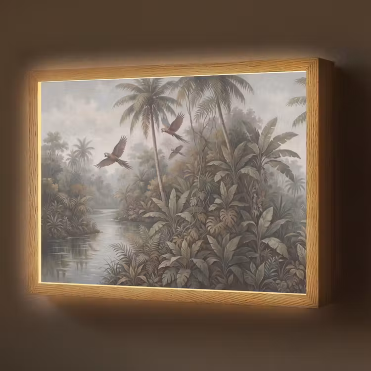Vogel - Vliegend - Tropisch - Landschap - Klassiek Light Box met batterij (Wandlamp) middel -z3d_website