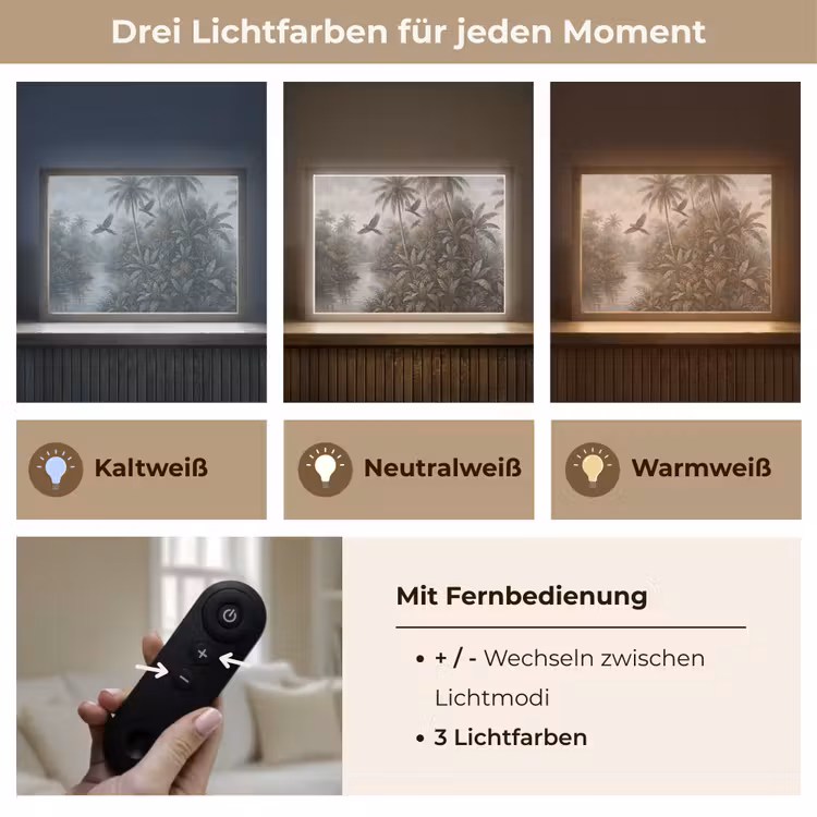 Vogel - Vliegend - Tropisch - Landschap - Klassiek Light Box met batterij (Wandlamp) middel -USP_lichtkleurDE