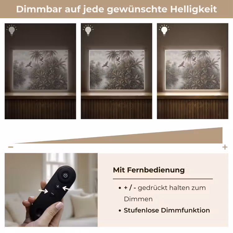 Vogel - Vliegend - Tropisch - Landschap - Klassiek Light Box met batterij (Wandlamp) middel -USP_dimbaarDE