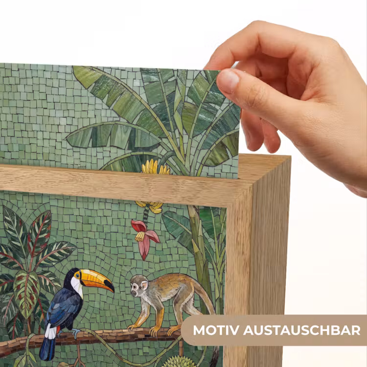 Vogel - Dier - Jungle - Mozaïek - Natuur Light Box met kabel (Wandlamp) klein -USP_websiteprintDE